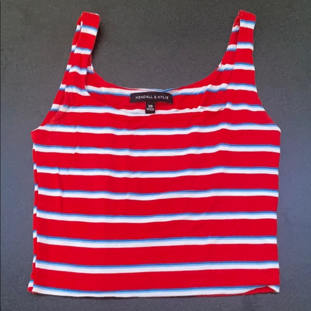 Kendall & Kylie red white and blue crop top